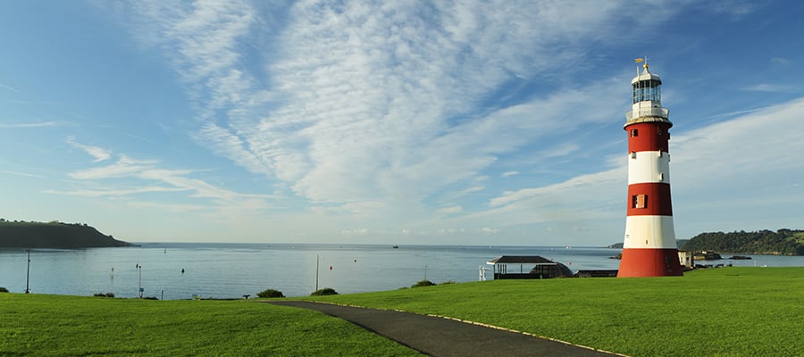 El faro de Smeaton en Plymouth, Inglaterra